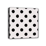 Polka Dots - Black on Pastel Pink Mini Canvas 4  x 4  (Stretched)