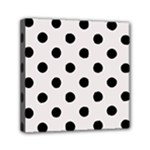Polka Dots - Black on Pastel Pink Mini Canvas 6  x 6  (Stretched)