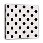 Polka Dots - Black on Pastel Pink Mini Canvas 8  x 8  (Stretched)