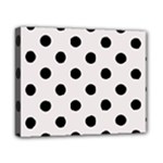 Polka Dots - Black on Pastel Pink Canvas 10  x 8  (Stretched)