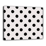 Polka Dots - Black on Pastel Pink Canvas 20  x 16  (Stretched)