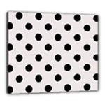 Polka Dots - Black on Pastel Pink Canvas 24  x 20  (Stretched)