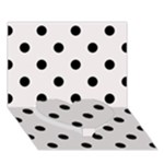 Polka Dots - Black on Pastel Pink Heart Bottom 3D Greeting Card (7x5)