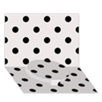 Polka Dots - Black on Pastel Pink Circle Bottom 3D Greeting Card (7x5)