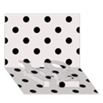 Polka Dots - Black on Pastel Pink LOVE Bottom 3D Greeting Card (7x5)