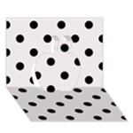 Polka Dots - Black on Pastel Pink Apple 3D Greeting Card (7x5)
