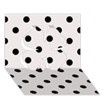 Polka Dots - Black on Pastel Pink Clover 3D Greeting Card (7x5)