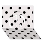 Polka Dots - Black on Pastel Pink Peace Sign 3D Greeting Card (7x5)