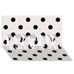 Polka Dots - Black on Pastel Pink BEST SIS 3D Greeting Card (8x4)