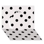 Polka Dots - Black on Pastel Pink Circle 3D Greeting Card (7x5)