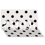 Polka Dots - Black on Pastel Pink #1 DAD 3D Greeting Card (8x4)