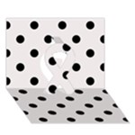 Polka Dots - Black on Pastel Pink Ribbon 3D Greeting Card (7x5)