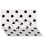 Polka Dots - Black on Pastel Pink SORRY 3D Greeting Card (8x4)