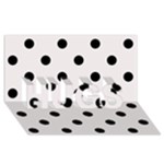 Polka Dots - Black on Pastel Pink HUGS 3D Greeting Card (8x4)