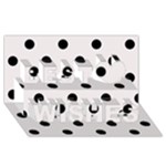 Polka Dots - Black on Pastel Pink Best Wish 3D Greeting Card (8x4)