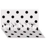 Polka Dots - Black on Pastel Pink ENGAGED 3D Greeting Card (8x4)