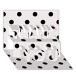 Polka Dots - Black on Pastel Pink THANK YOU 3D Greeting Card (7x5)