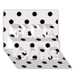 Polka Dots - Black on Pastel Pink TAKE CARE 3D Greeting Card (7x5)