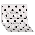 Polka Dots - Black on Pastel Pink Get Well 3D Greeting Card (7x5)
