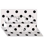 Polka Dots - Black on Pastel Pink Merry Xmas 3D Greeting Card (8x4)