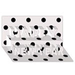 Polka Dots - Black on Pastel Pink Happy New Year 3D Greeting Card (8x4)