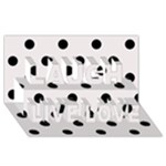Polka Dots - Black on Pastel Pink Laugh Live Love 3D Greeting Card (8x4)