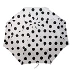 Polka Dots - Black on Pastel Pink Folding Umbrella