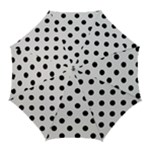 Polka Dots - Black on Pastel Pink Golf Umbrella