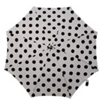 Polka Dots - Black on Pastel Pink Hook Handle Umbrella (Medium)