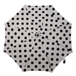 Polka Dots - Black on Pastel Pink Hook Handle Umbrella (Small)