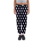 Polka Dots - Pastel Pink on Black Women s Jogger Sweatpants