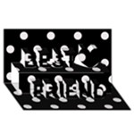 Polka Dots - Pastel Pink on Black Best Friends 3D Greeting Card (8x4)