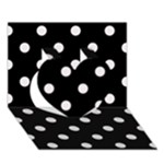 Polka Dots - Pastel Pink on Black Heart 3D Greeting Card (7x5)