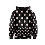 Polka Dots - Misty Rose Pink on Black Kid s Zipper Hoodie
