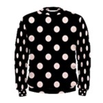 Polka Dots - Misty Rose Pink on Black Men s Sweatshirt
