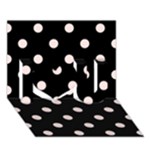 Polka Dots - Misty Rose Pink on Black I Love You 3D Greeting Card (7x5)