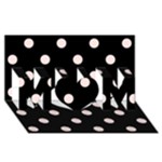 Polka Dots - Misty Rose Pink on Black MOM 3D Greeting Card (8x4)