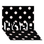 Polka Dots - Misty Rose Pink on Black HOPE 3D Greeting Card (7x5)