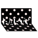 Polka Dots - Misty Rose Pink on Black PARTY 3D Greeting Card (8x4)