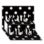 Polka Dots - Misty Rose Pink on Black You Did It 3D Greeting Card (7x5)