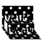 Polka Dots - Misty Rose Pink on Black You Rock 3D Greeting Card (7x5)