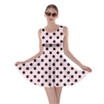 Polka Dots - Black on Piggy Pink Skater Dress