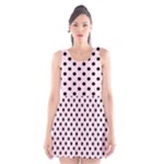 Polka Dots - Black on Piggy Pink Scoop Neck Skater Dress