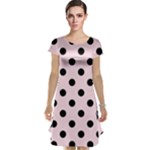 Polka Dots - Black on Piggy Pink Cap Sleeve Nightdress