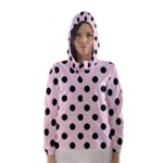 Polka Dots - Black on Piggy Pink Hooded Wind Breaker (Women)