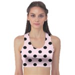 Polka Dots - Black on Piggy Pink Women s Sports Bra