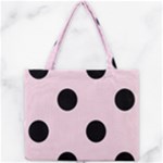Polka Dots - Black on Piggy Pink Mini Tote Bag