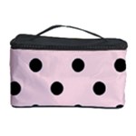 Polka Dots - Black on Piggy Pink Cosmetic Storage Case