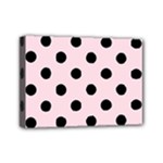 Polka Dots - Black on Piggy Pink Mini Canvas 7  x 5  (Stretched)
