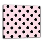 Polka Dots - Black on Piggy Pink Canvas 24  x 20  (Stretched)